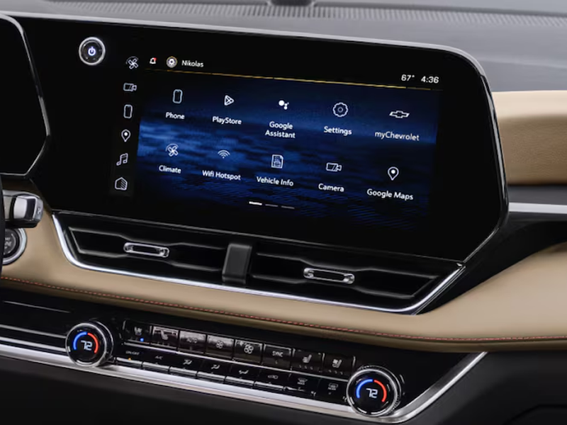 2027 Chevrolet Equinox 11.3-inch touchscreen showing the interior camera button