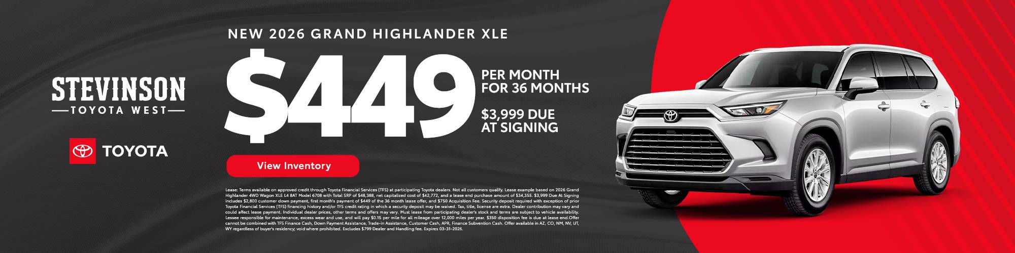 Toyota Grand Highlander Offer